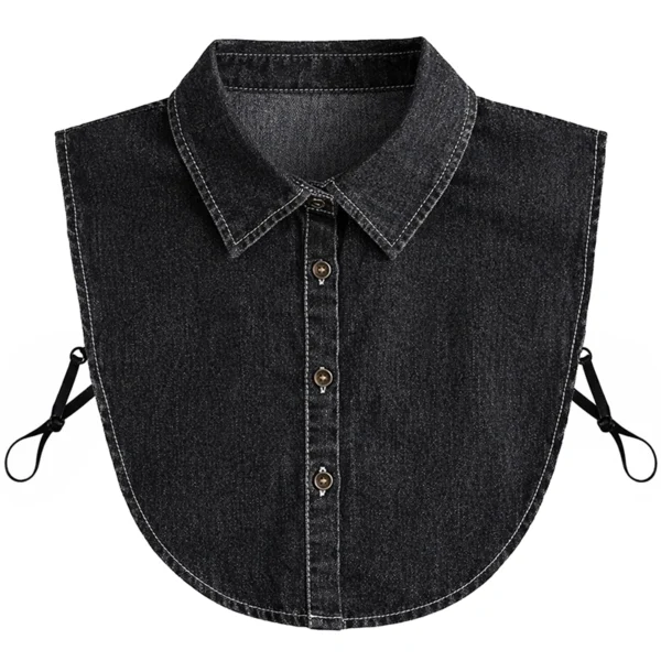 Dickey Collar for Women-Black pointed collar