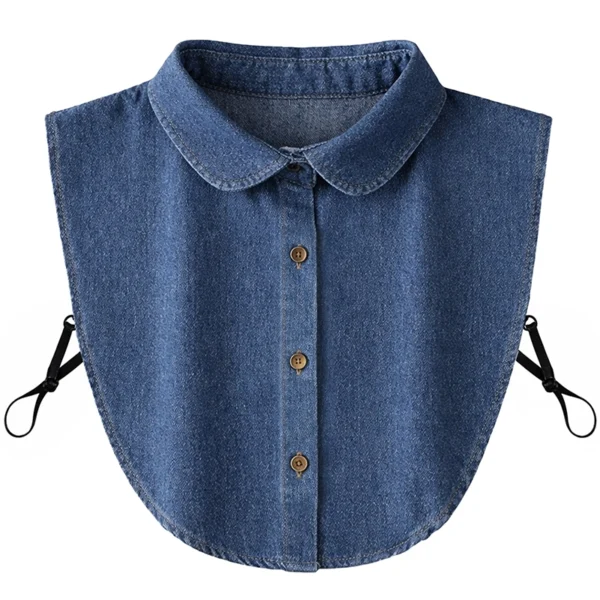 Dickey Collar for Women-Deep Blue Crew Neck