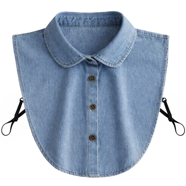 Dickey Collar for Women-Light blue crew neck