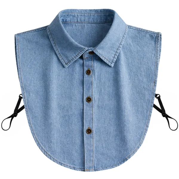 Dickey Collar for Women-Light blue pointed collar