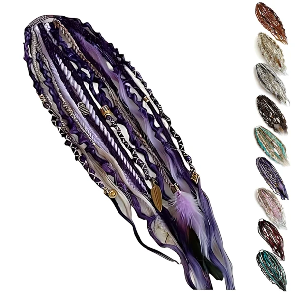 Stretchy dreadlock ponytail-purple